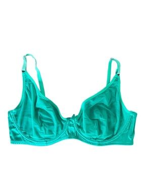 Fleur Du Mal Bra Women's 38DD Recycled Mesh Demi Bra Emerald